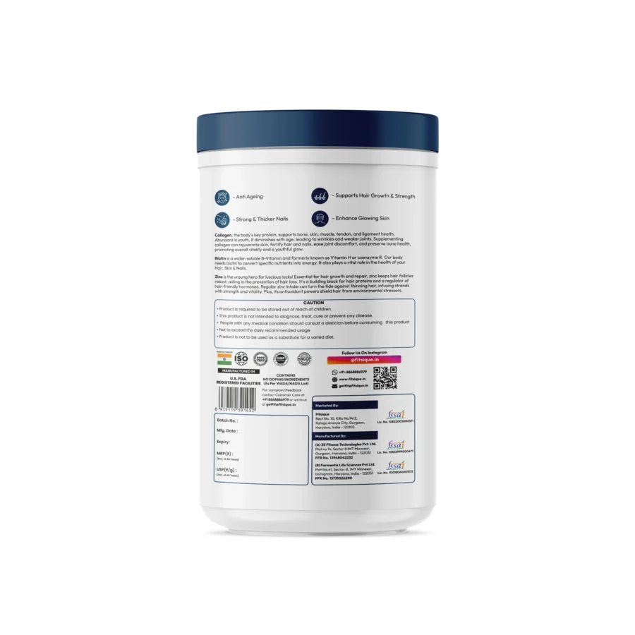 Fitsique Marine Collagen 250 gm Mango Peach for  Radiant skin - Image 3