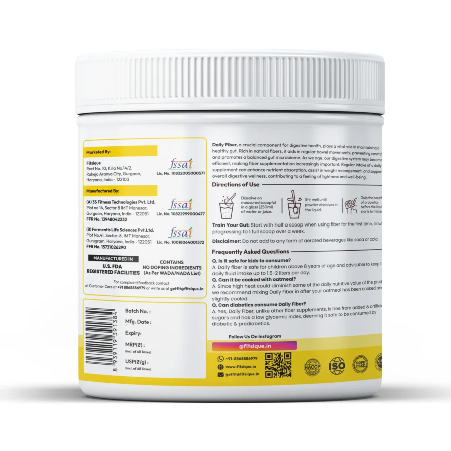 Fitsique Daily Fiber 100gm Unflavored - Image 2
