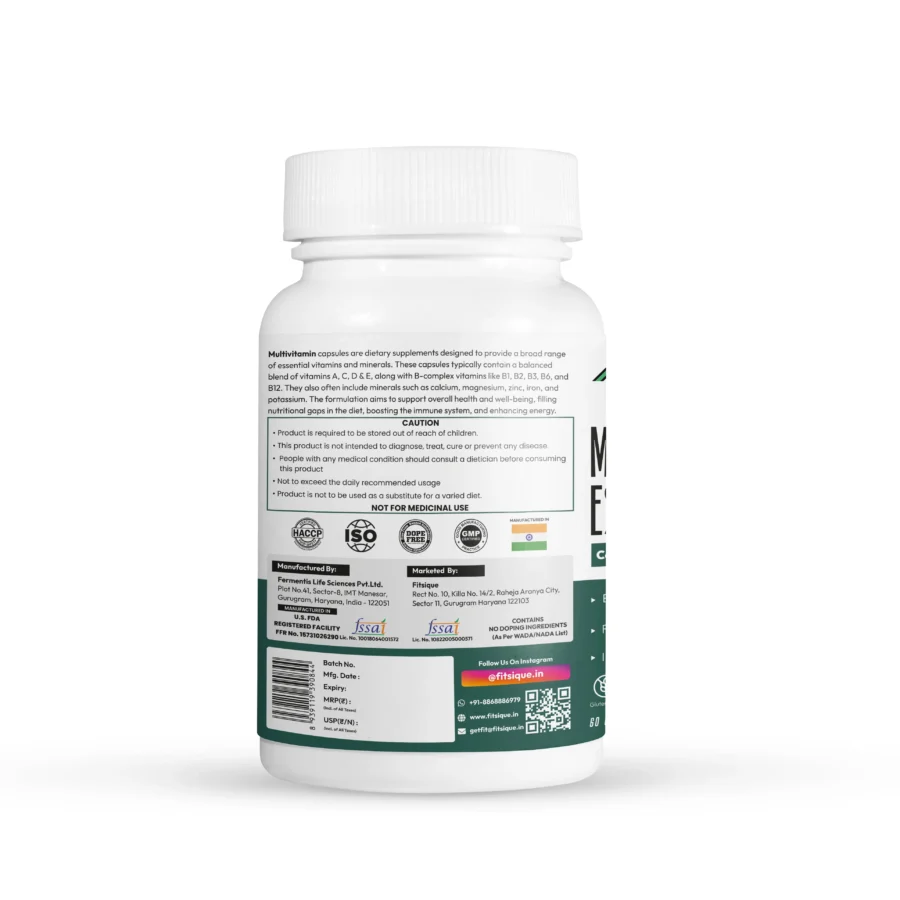 Fitsique Multivitamin Essentials 60 capsules - Image 2