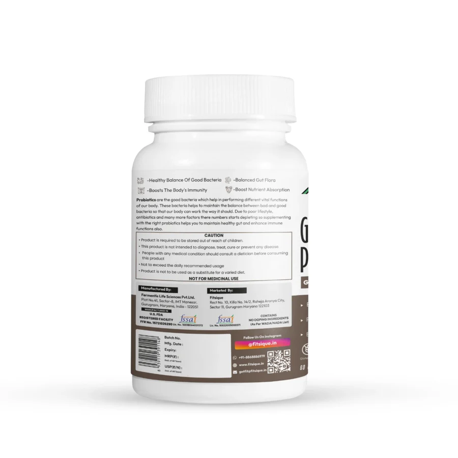 Fitsique Gut Revive Probiotic 60 capsules - Image 2