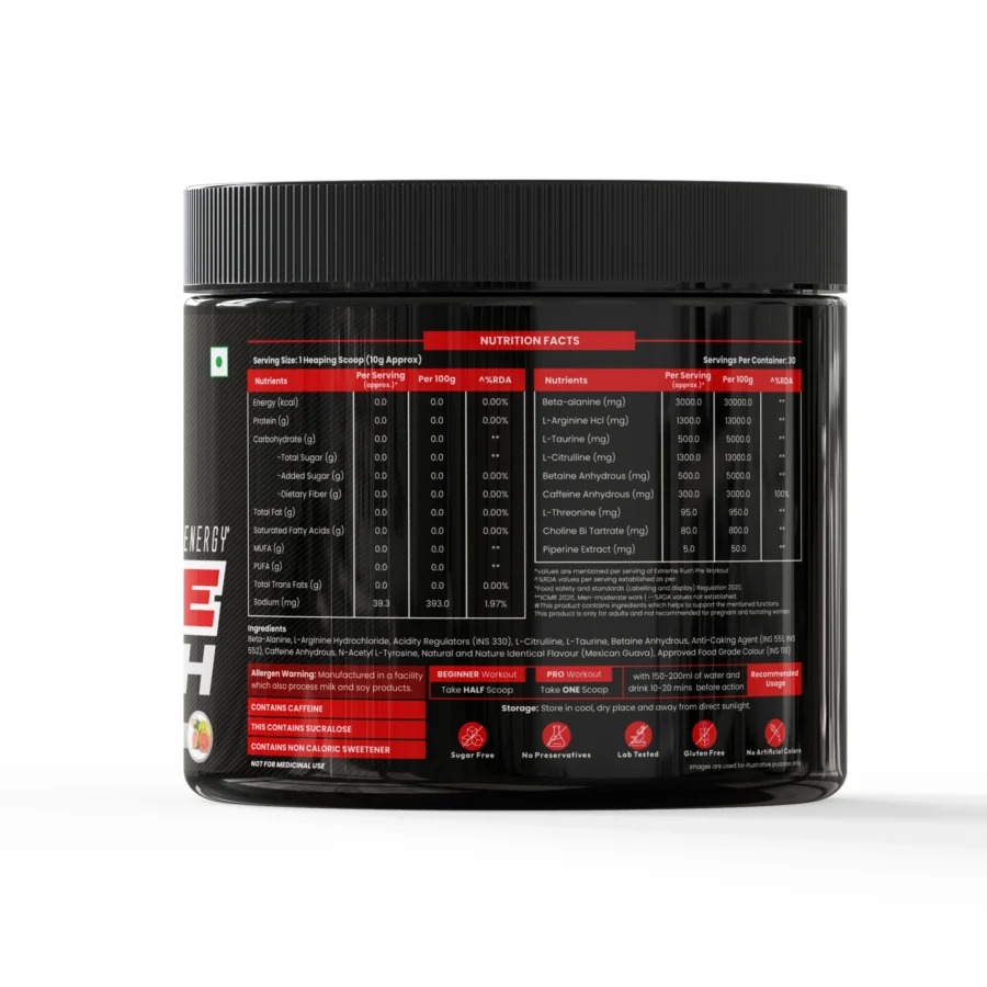 Fitsique Pre Workout Extreme Rush (300g) - Image 3